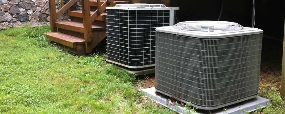 Heat pump installation and service units outside a home in Milwaukee, WI